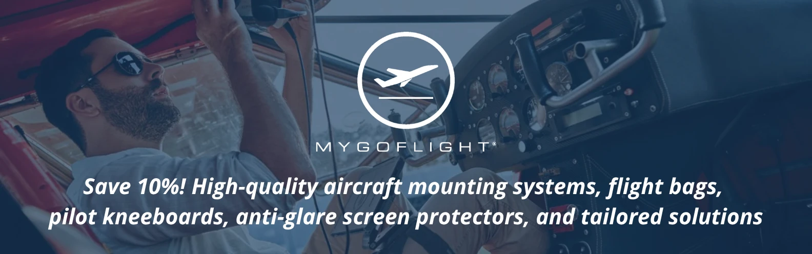 MyGoFlight — save 10% on aircraft mounting systems, flight bags, kneeboards & more